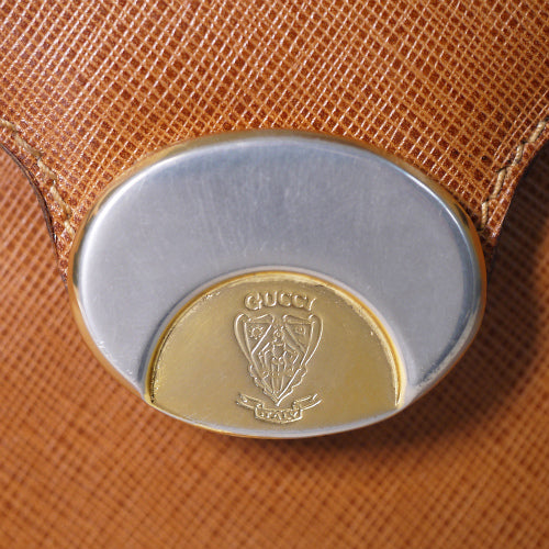 OLD Gucci　ゴールドクレスト　キャメル２Wayバッグ