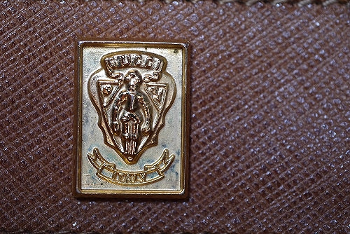 OLD Gucci　ゴールドクレスト　キャメル２Wayバッグ