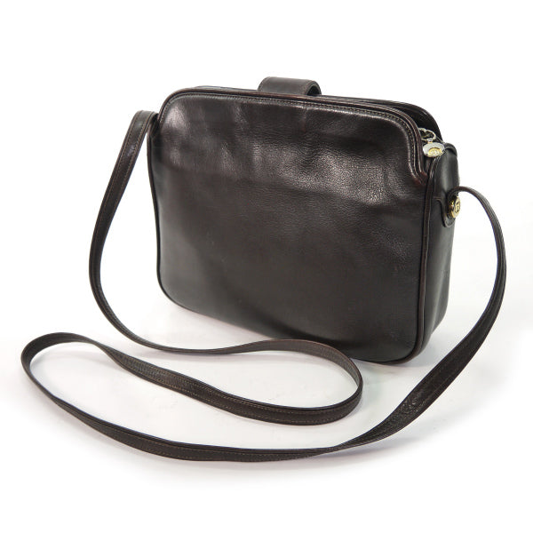 OLD Gucci　レア!!総革スクエアショルダー（濃茶）