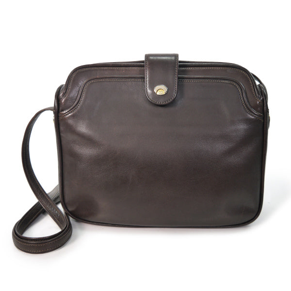 OLD Gucci　レア!!総革スクエアショルダー（濃茶）