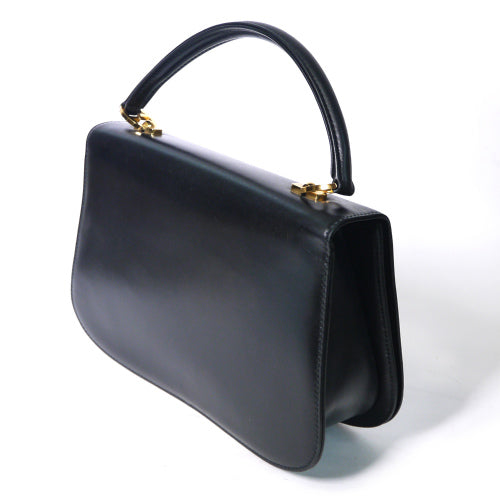 OLD Gucci カウ　ハンドバッグ（黒)