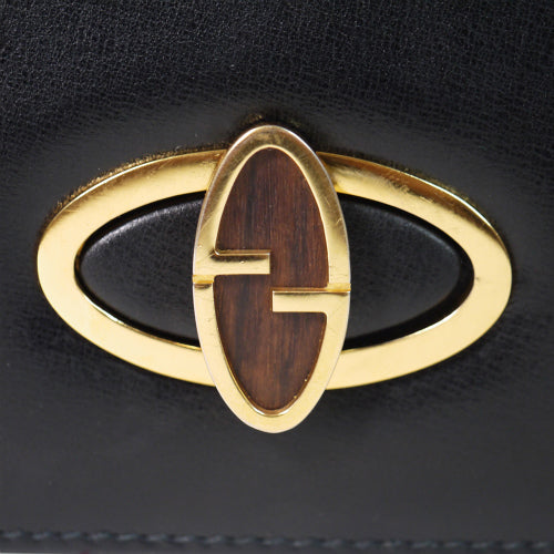 OLD Gucci カウ　ハンドバッグ（黒)