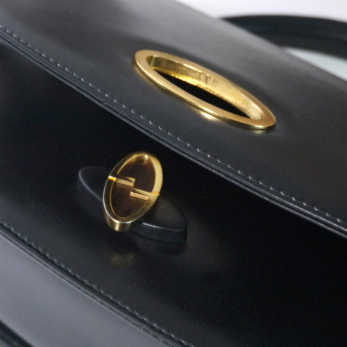 OLD Gucci カウ　ハンドバッグ（黒)