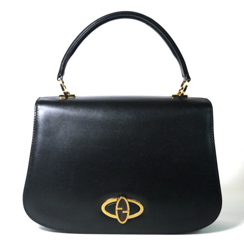 OLD Gucci カウ　ハンドバッグ（黒)