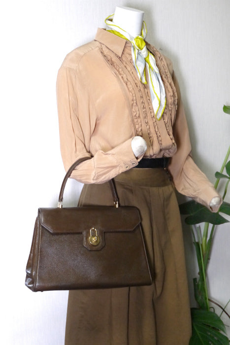 OLD Gucci 　リザードケリーバッグ（茶）