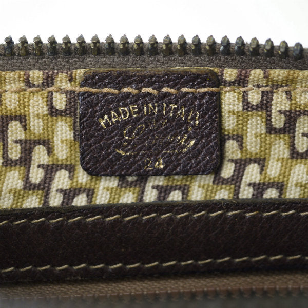 OLD Gucci 　スエード×GG内装スクエアボストン（濃茶）