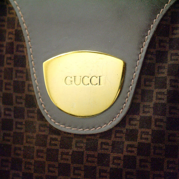 OLD Gucci 　激レア!!スエード×シェリー スクエアGGボストン（茶）