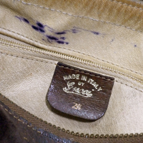 OLD Gucci スエード×シェリー スクエアミニボストン（濃茶）