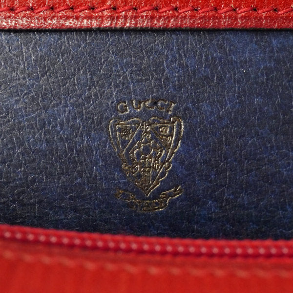 OLD Gucci 　激レア!総革製Wシェリーボストン（赤）
