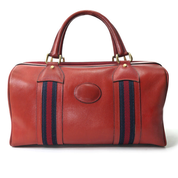 OLD Gucci 　激レア!総革製Wシェリーボストン（赤）
