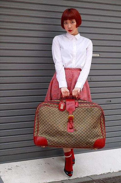 OLD Gucci　大型スーツケース(赤）