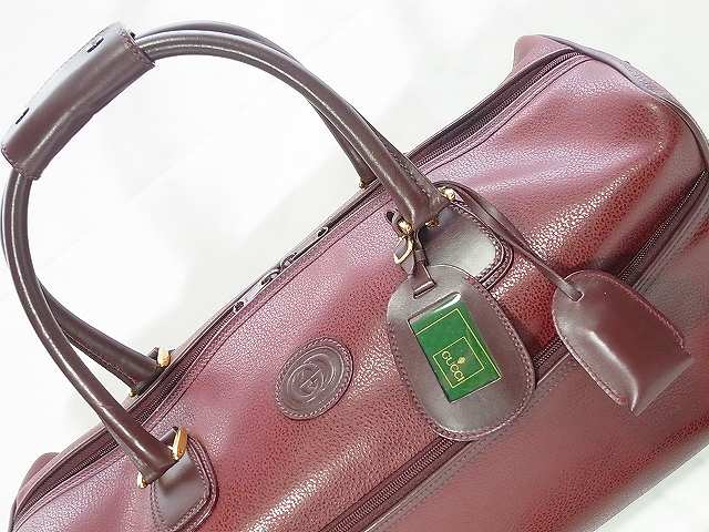 OLD Gucci 　２Ｗａｙ本革ボストン（ボルドー）