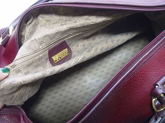 OLD Gucci 　２Ｗａｙ本革ボストン（ボルドー）