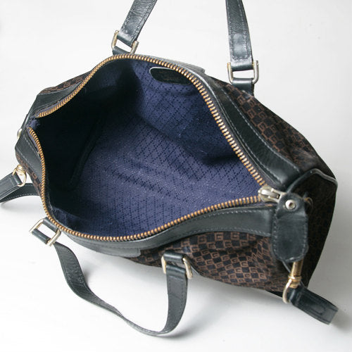 OLD Gucci ２Way　スエードミニボストン（茶スクエアGG)