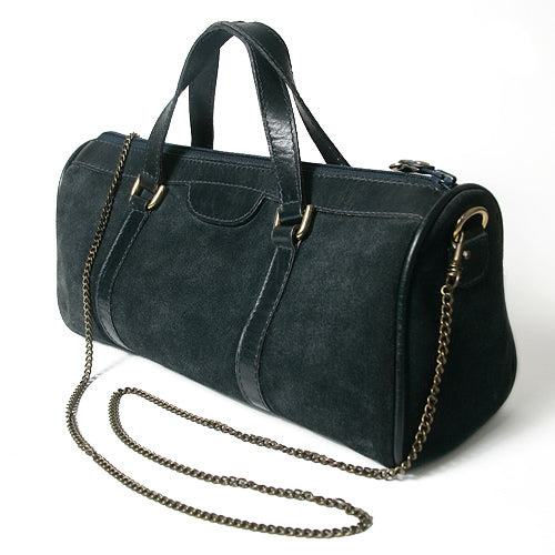 OLD Gucci ２Way　ミニボストン（スエード・紺)