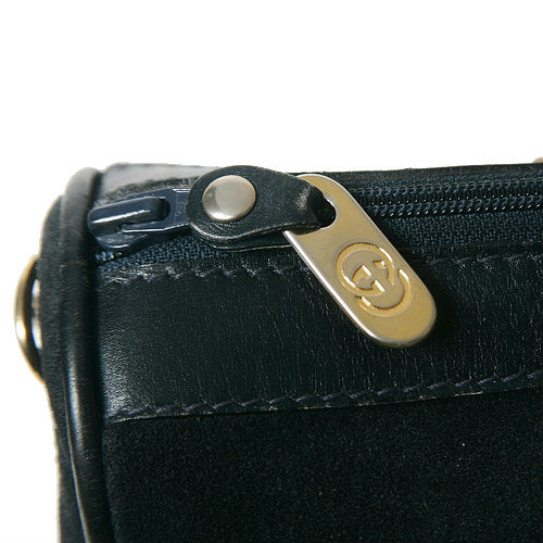OLD Gucci ２Way　ミニボストン（スエード・紺)