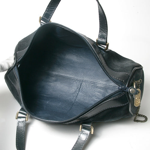 OLD Gucci ２Way　ミニボストン（スエード・紺)