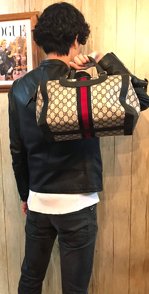 OLD Gucci 70ｓ！シェリーラインボストン（青）