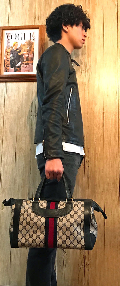 OLD Gucci 70ｓ！シェリーラインボストン（青）