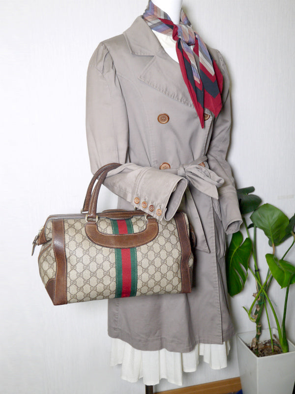 OLD Gucci <訳あり>70ｓ!シェリーラインボストン（茶）