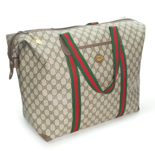 OLD Gucci　折り畳み大型トートボストン（茶）