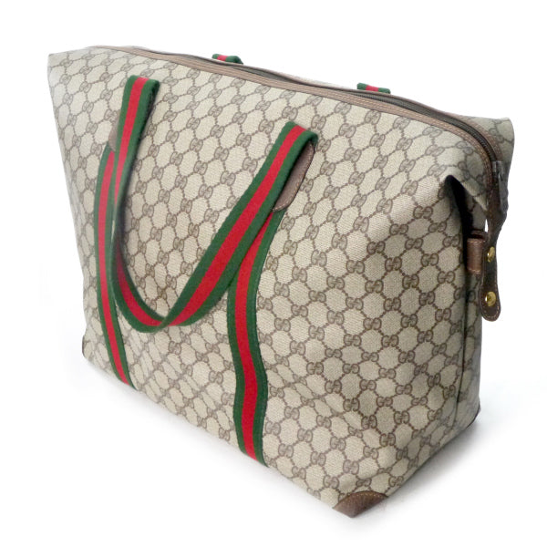 OLD Gucci　折り畳み大型トートボストン（茶）