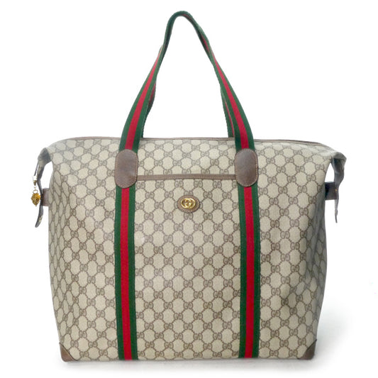 OLD Gucci　折り畳み大型トートボストン（茶）