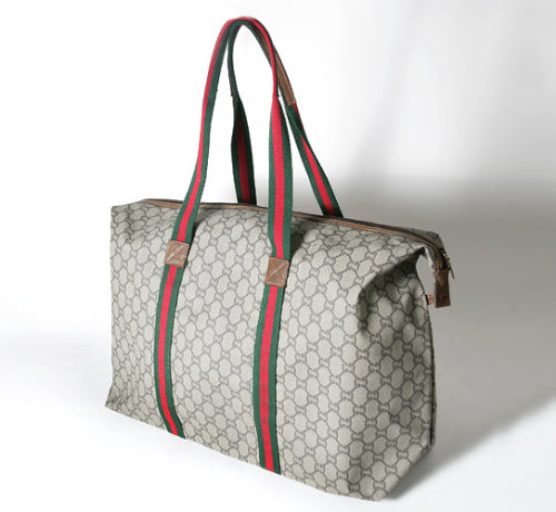 OLD Gucci Plus　折り畳み大型トートボストン（茶）