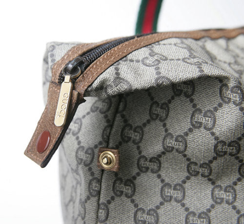 OLD Gucci Plus　折り畳み大型トートボストン（茶）