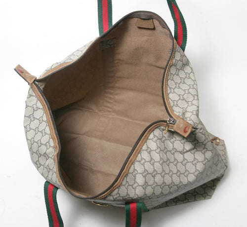 OLD Gucci Plus　折り畳み大型トートボストン（茶）