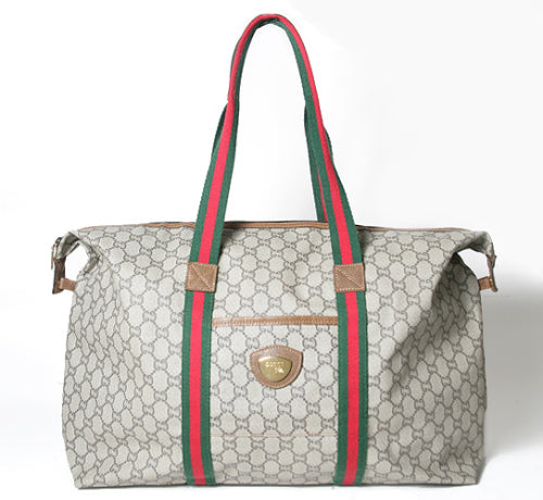 OLD Gucci Plus　折り畳み大型トートボストン（茶）