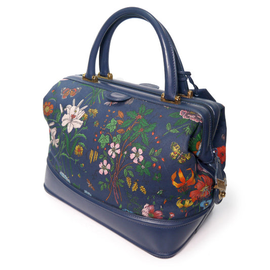 OLD Gucci フローラ コスメドクターズバッグ（紺）