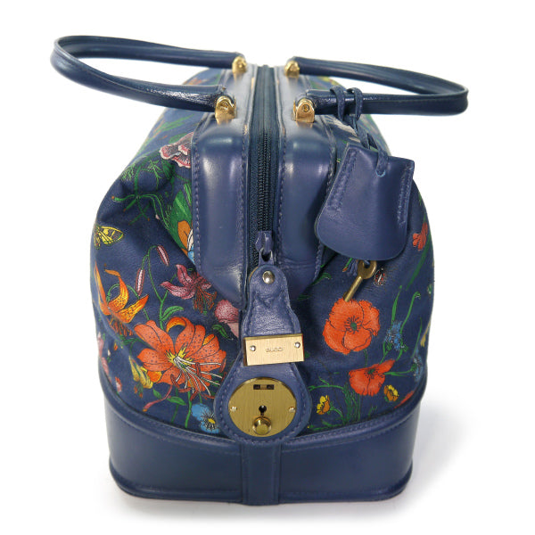 OLD Gucci フローラ コスメドクターズバッグ（紺）