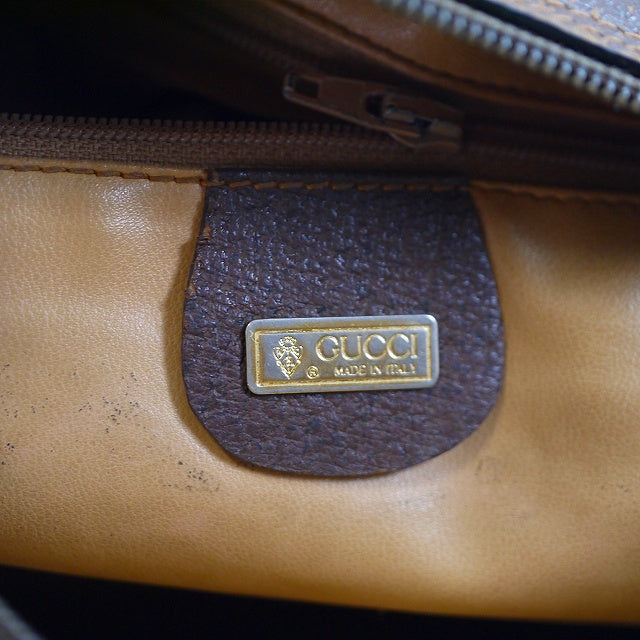 OLD Gucci 筆記体ロゴ2Wayミニボストン（茶）