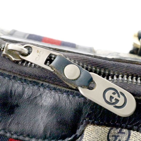 OLD Gucci ドラム型ショルダー付ミニボストン（青）