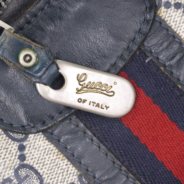 OLD Gucci ドラム型ショルダー付ミニボストン（青）