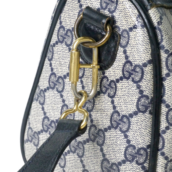 OLD Gucci ドラム型ショルダー付ミニボストン（青）