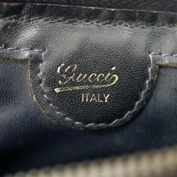 OLD Gucci ドラム型ショルダー付ミニボストン（青）