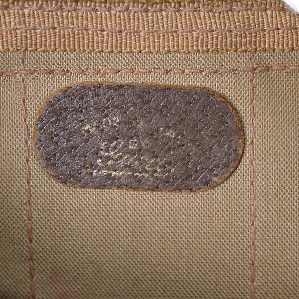 OLD Gucci ドラム型チェーンショルダー付ミニボストン（茶）