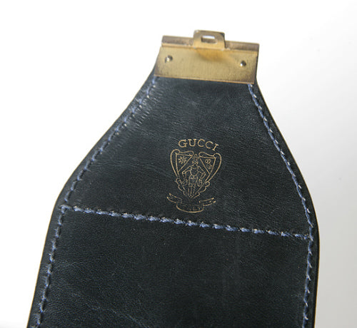 OLD Gucci　ショルダー付き！ミニスーツケース(紺）