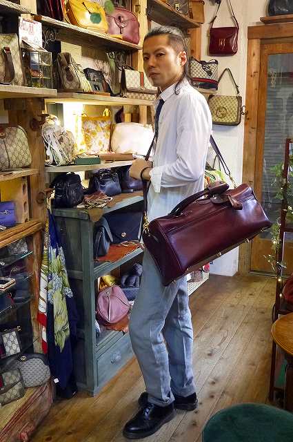 OLD Gucci 　２Ｗａｙ本革ボストン（ボルドー）