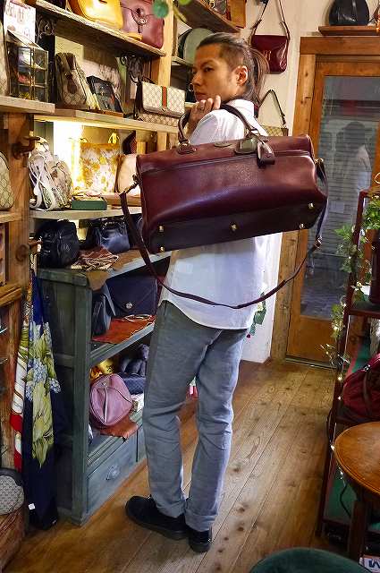 OLD Gucci 　２Ｗａｙ本革ボストン（ボルドー）