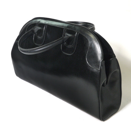 OLD Gucci カウ半円ハンドバッグ（黒)