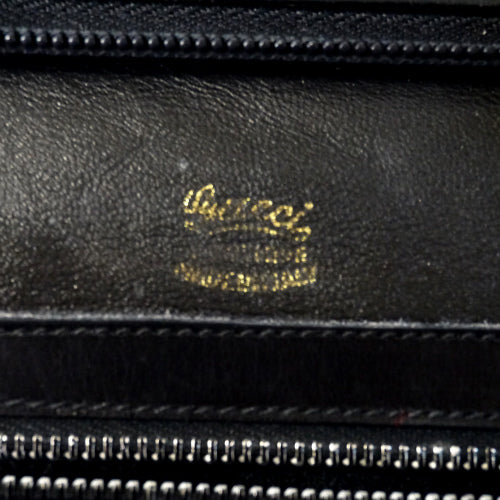OLD Gucci カウ半円ハンドバッグ（黒)