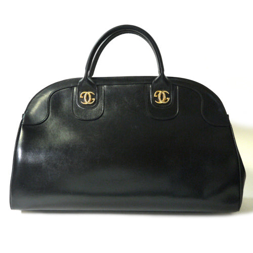 OLD Gucci カウ半円ハンドバッグ（黒)