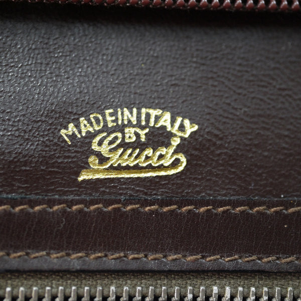 OLD Gucci　総革製GGロゴ半円ミニボストン（濃茶）