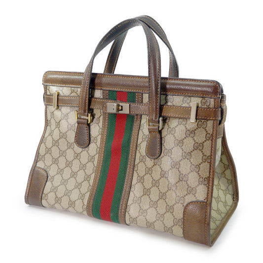 OLD Gucci GG柄モノグラム ケリーバッグ（茶）