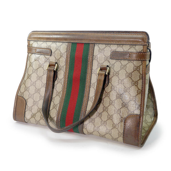 OLD Gucci GG柄モノグラム ケリーバッグ（茶）