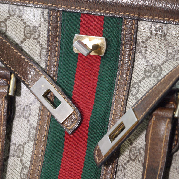 OLD Gucci GG柄モノグラム ケリーバッグ（茶）