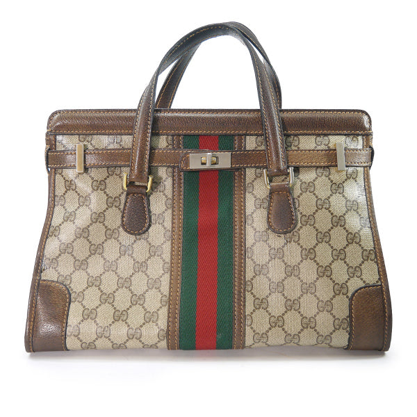 OLD Gucci GG柄モノグラム ケリーバッグ（茶）